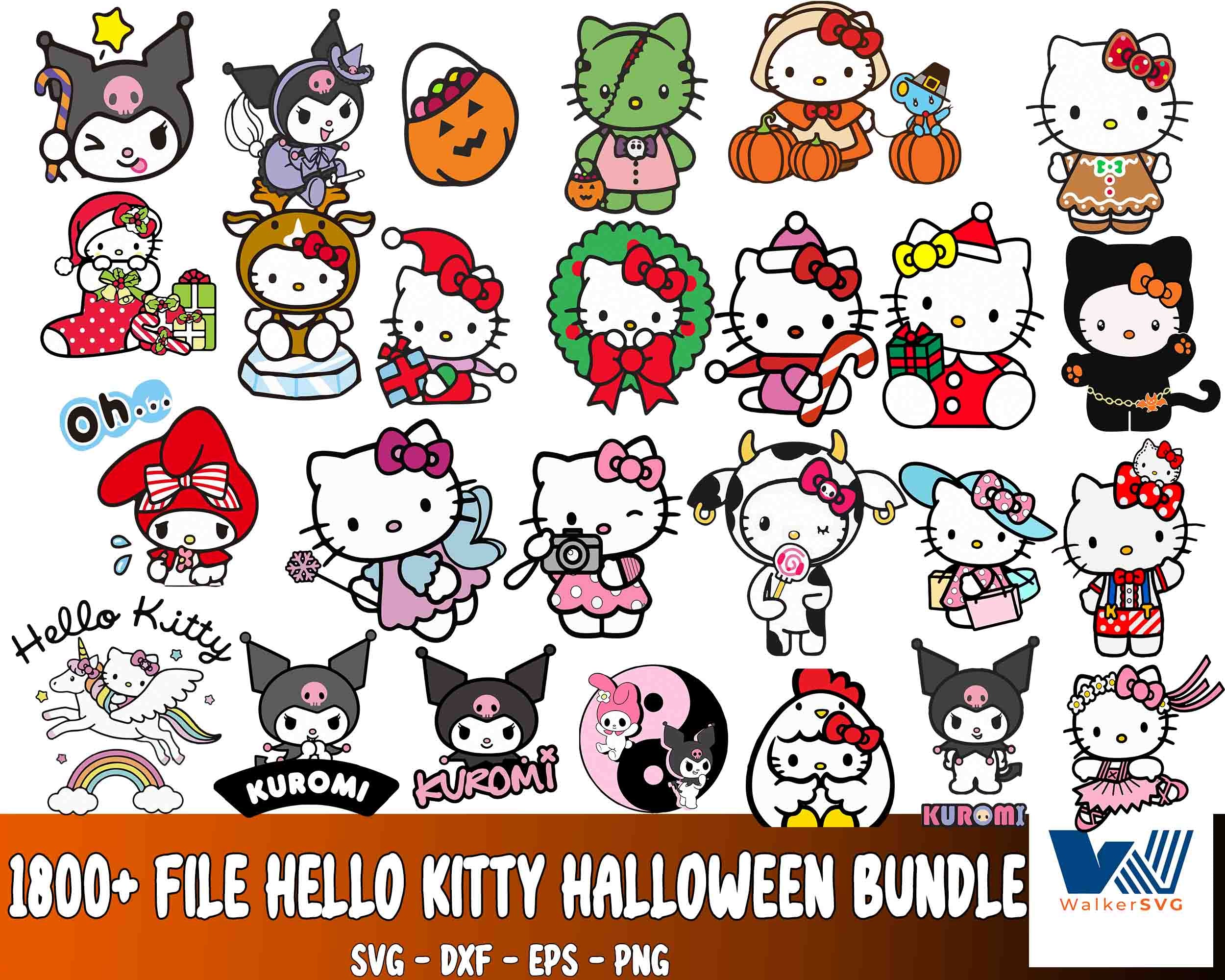 Halloween Spooky Kitty Stickers. Bundle PNG. - Buy t-shirt designs