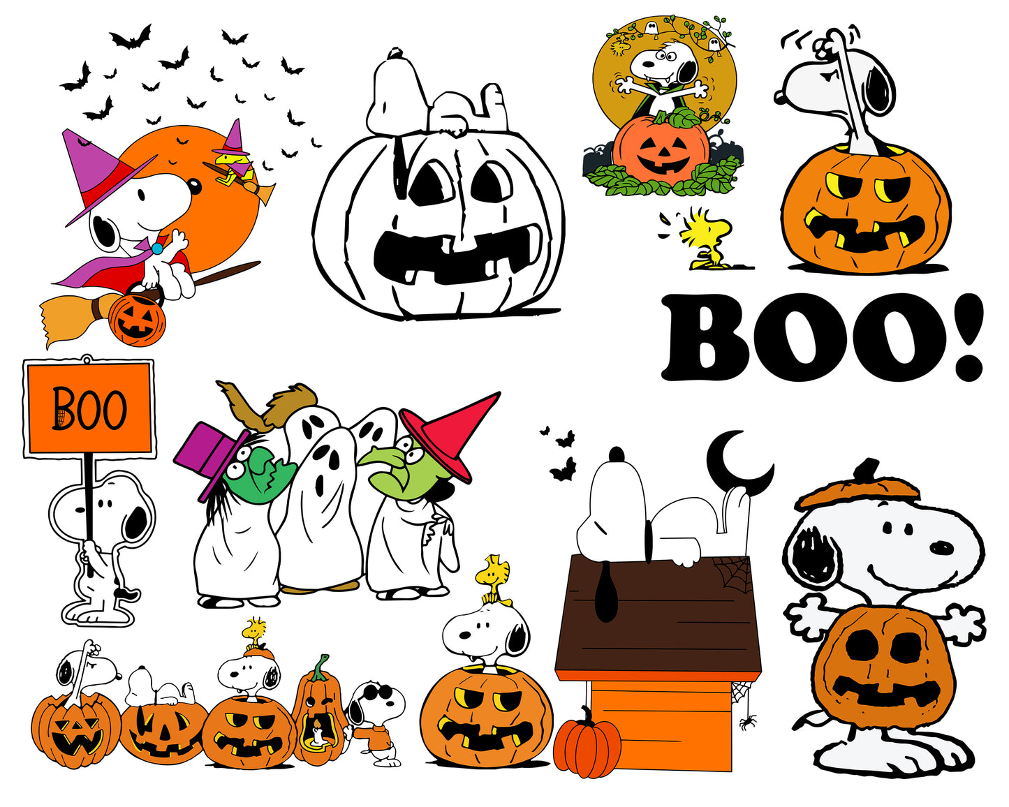 10+ file Snoopy Boo Halloween bundle svg , Peanuts halloween SVG DXF EPS PNG, bundle halloween  Cutting Image, File Cut , Digital Download, Instant Download