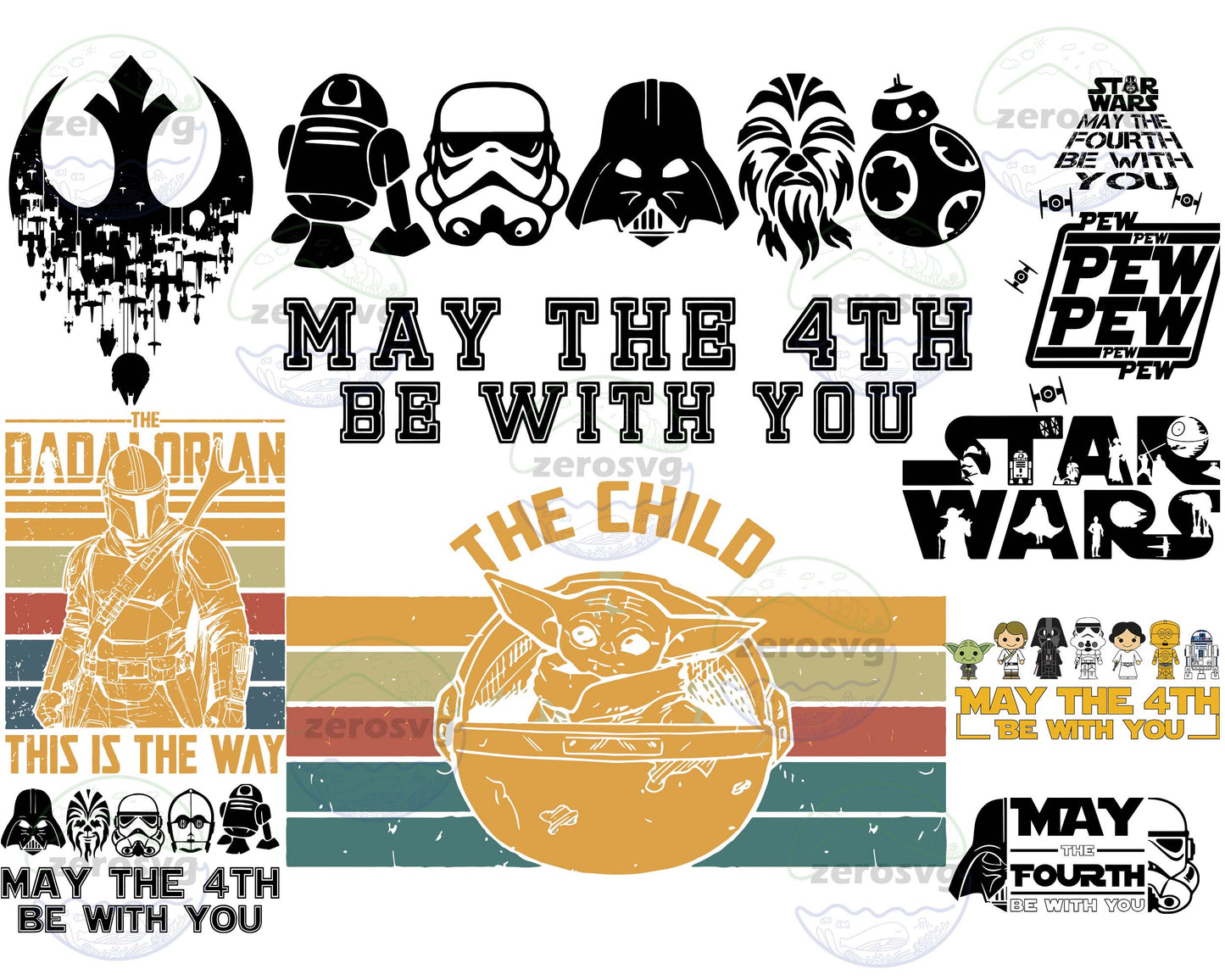 Star Wars SVG Bundle - 10+ file Star wars bundle SVG, EPS, PNG, DXF for Cricut, Silhouette