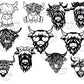 11 file Highland Cow Svg Bundle, Highland Cow Svg Png Dxf Eps , cricut , file cut , Silhouette, Digital Dowload