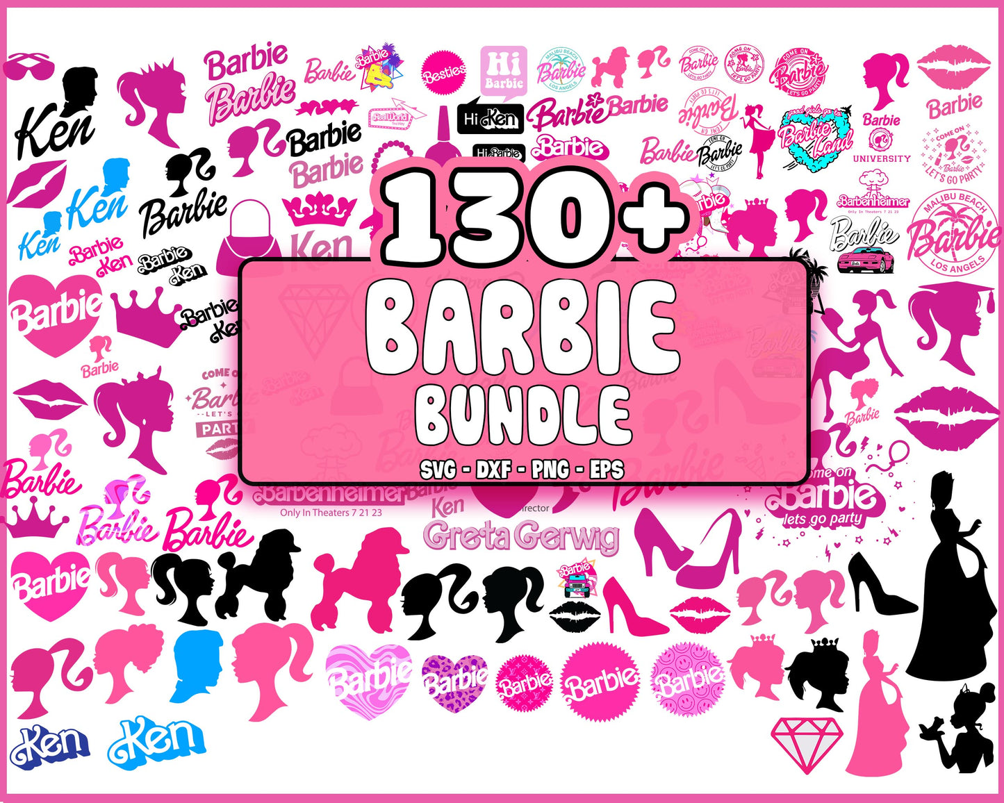 130+ file Barbie SVG, bundle Barbie PNG, Barbie clipcut, SVG, EPS, PNG, DXF for Cricut, Silhouette, digital download