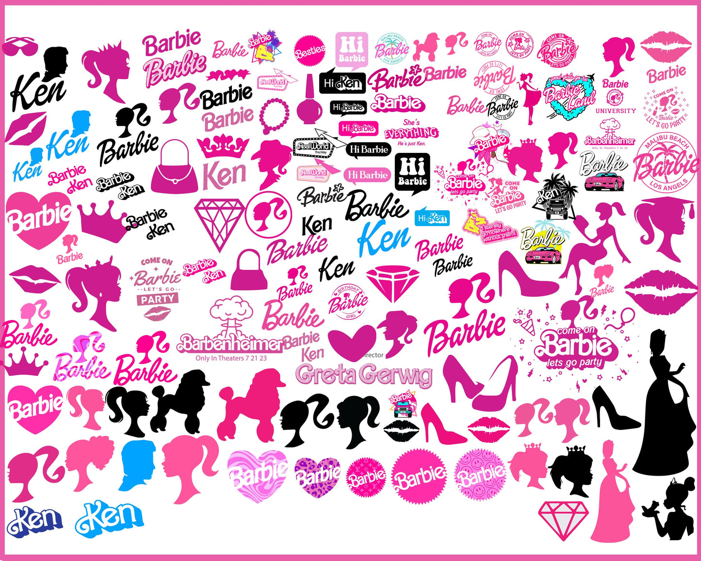 130+ file Barbie SVG, bundle Barbie PNG, Barbie clipcut, SVG, EPS, PNG, DXF for Cricut, Silhouette, digital download