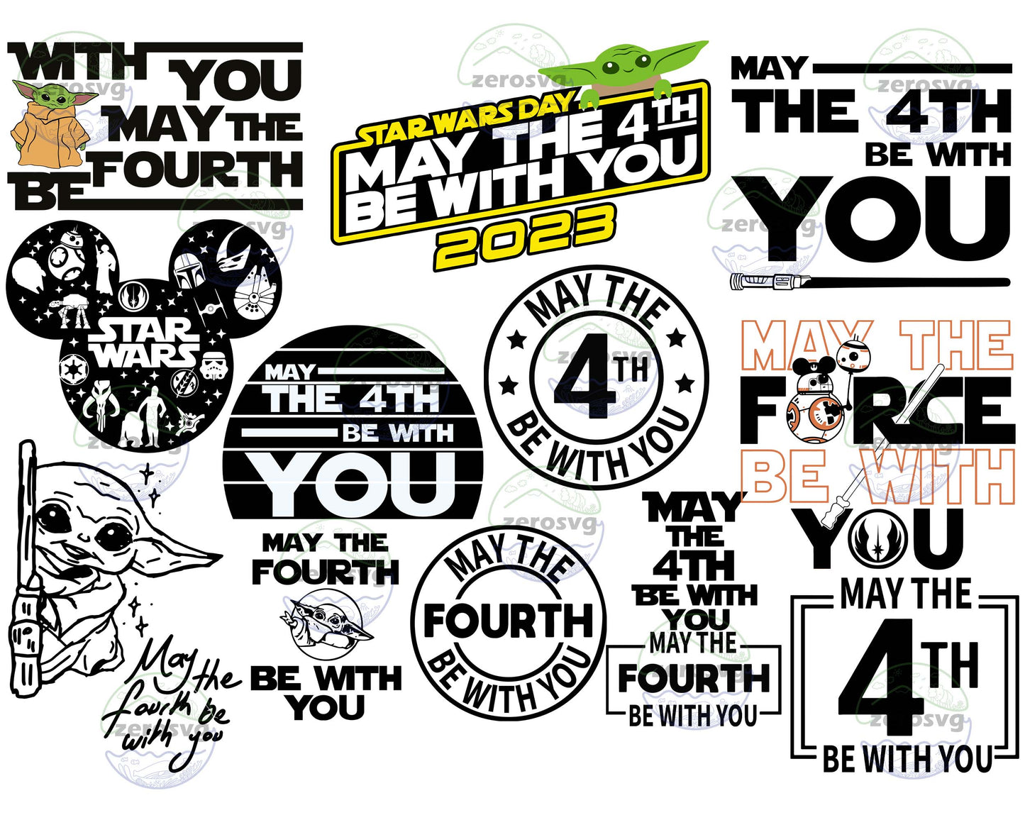 13 file May The Fourth Be With You svg -  Baby Yoda SVG, EPS, PNG, DXF for Cricut, Silhouette