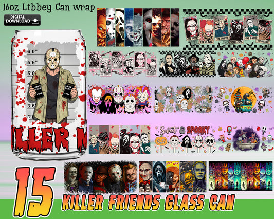 15+ file Killer Friends Glass Wrap 16oz bundle PNG ,Killer Friends glass PNG , Digital Download ,Instant Download