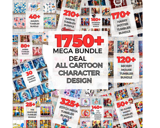 1750+ file Mega 20oz Cartoon Tumbler Bundle PNG , 20oz Cartoon Tumbler Wrap PNG , Digital Download ,Instant Download