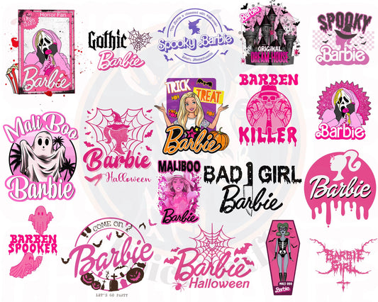 18+ Halloween Barbi Designs bundle svg, Pink spooky season Barbi halloween shirt Svg, file cut, Digital Download, Instant Download