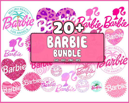 20+ file Barbie Icons Png Bundle, Babe Logo Bundle svg, Pink Doll Png, Babe Girl SVG, EPS, PNG, DXF for Cricut, Silhouette, digital download