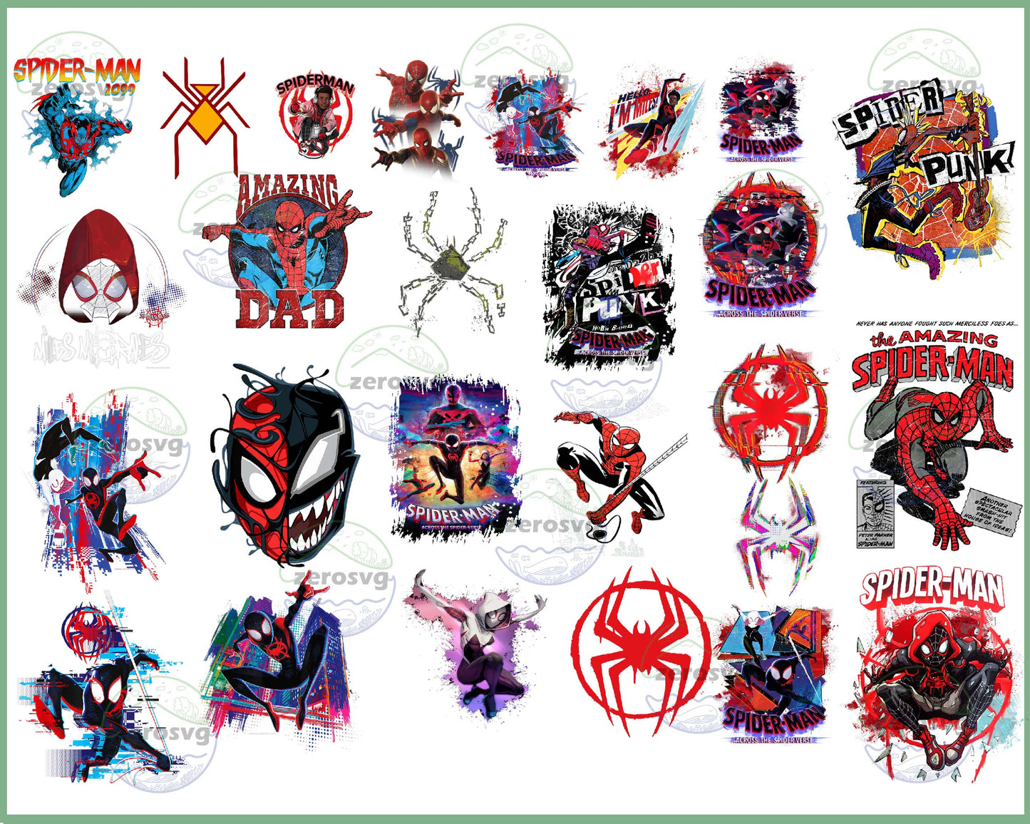 20+ file spider-man across the spider verse png, spider-man png bundle , cricut , file cut , Silhouette, Digital Dowload