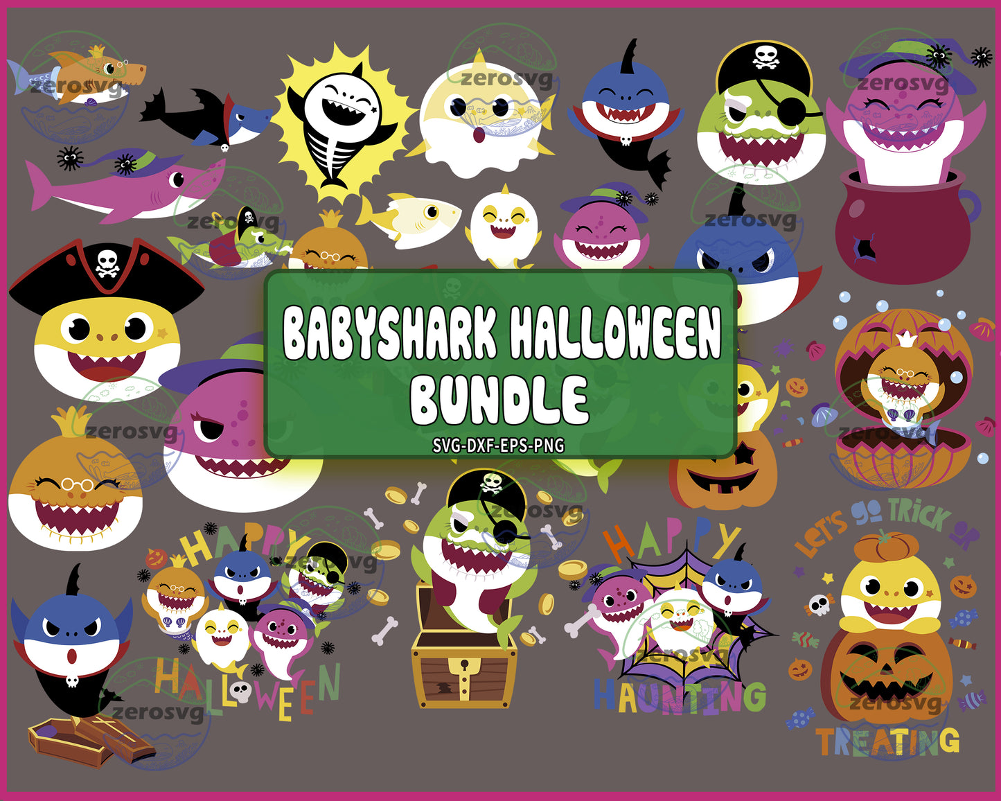 26+ file Halloween babyshark bundle svg, babyshark halloween SVG DXF PNG EPS , for cricut, file cut , Digital Download ,Instant Download