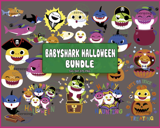 26+ file Halloween babyshark bundle svg, babyshark halloween SVG DXF PNG EPS , for cricut, file cut , Digital Download ,Instant Download