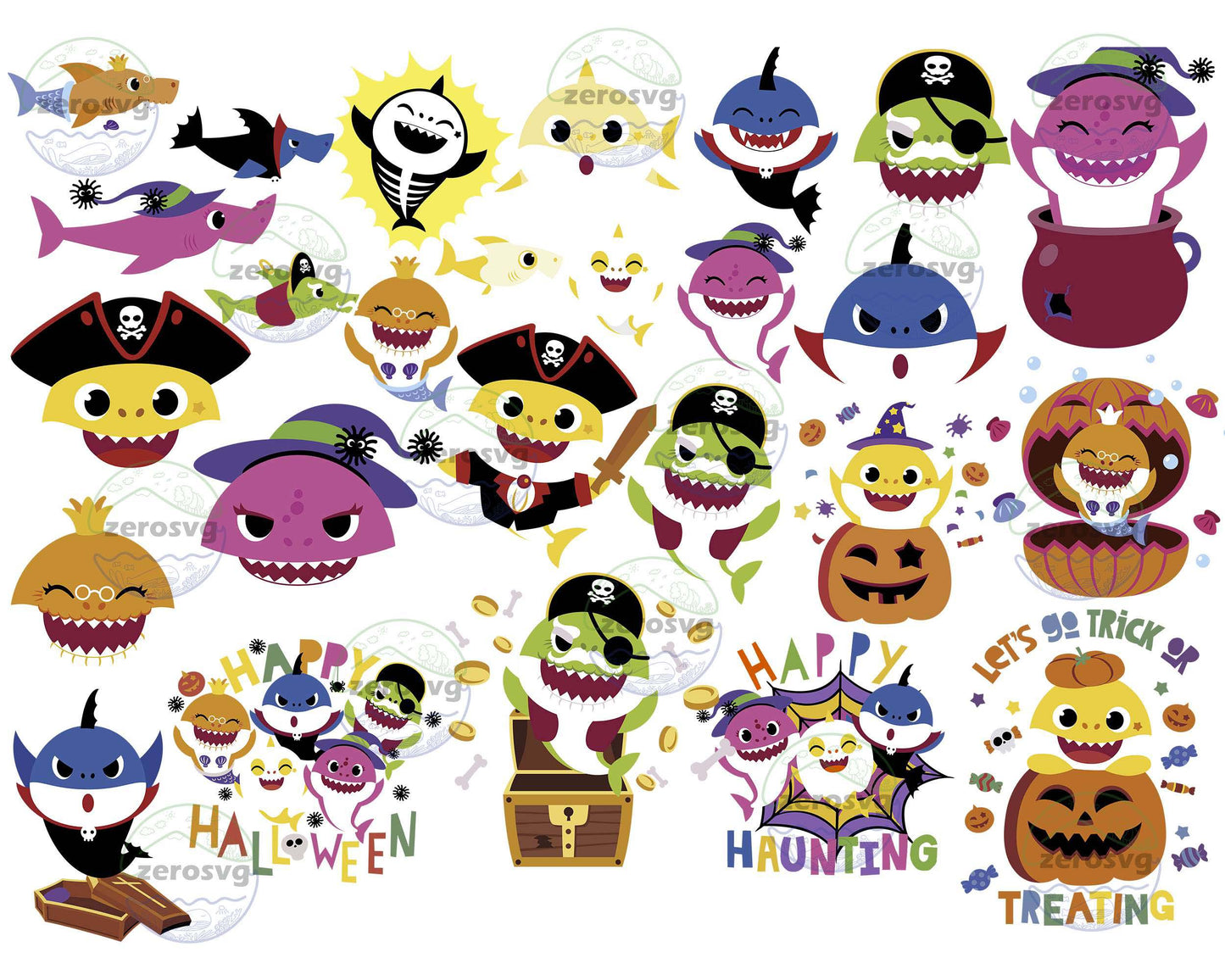 26+ file Halloween babyshark bundle svg, babyshark halloween SVG DXF PNG EPS , for cricut, file cut , Digital Download ,Instant Download