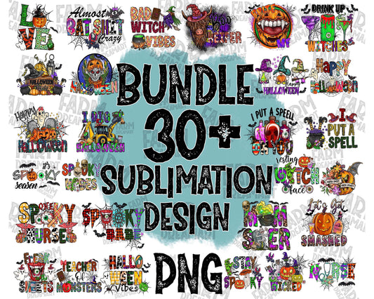 30 Halloween Bundle Png, Halloween PNG, Bundle PNG, Spooky Sublimation , Digital Download ,Instant Download