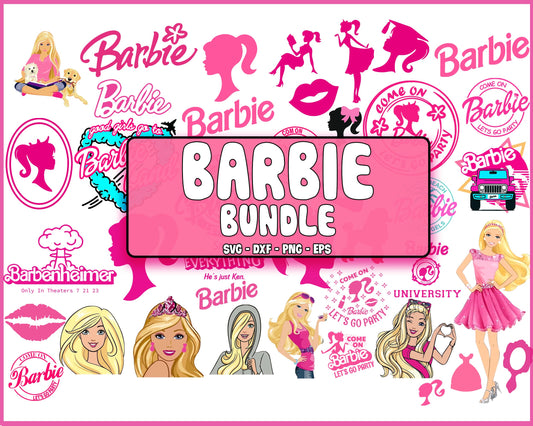 Barbie SVG Bundle - 30+ file Barbie Bundle SVG, EPS, PNG, DXF for Cricut, Silhouette, digital download