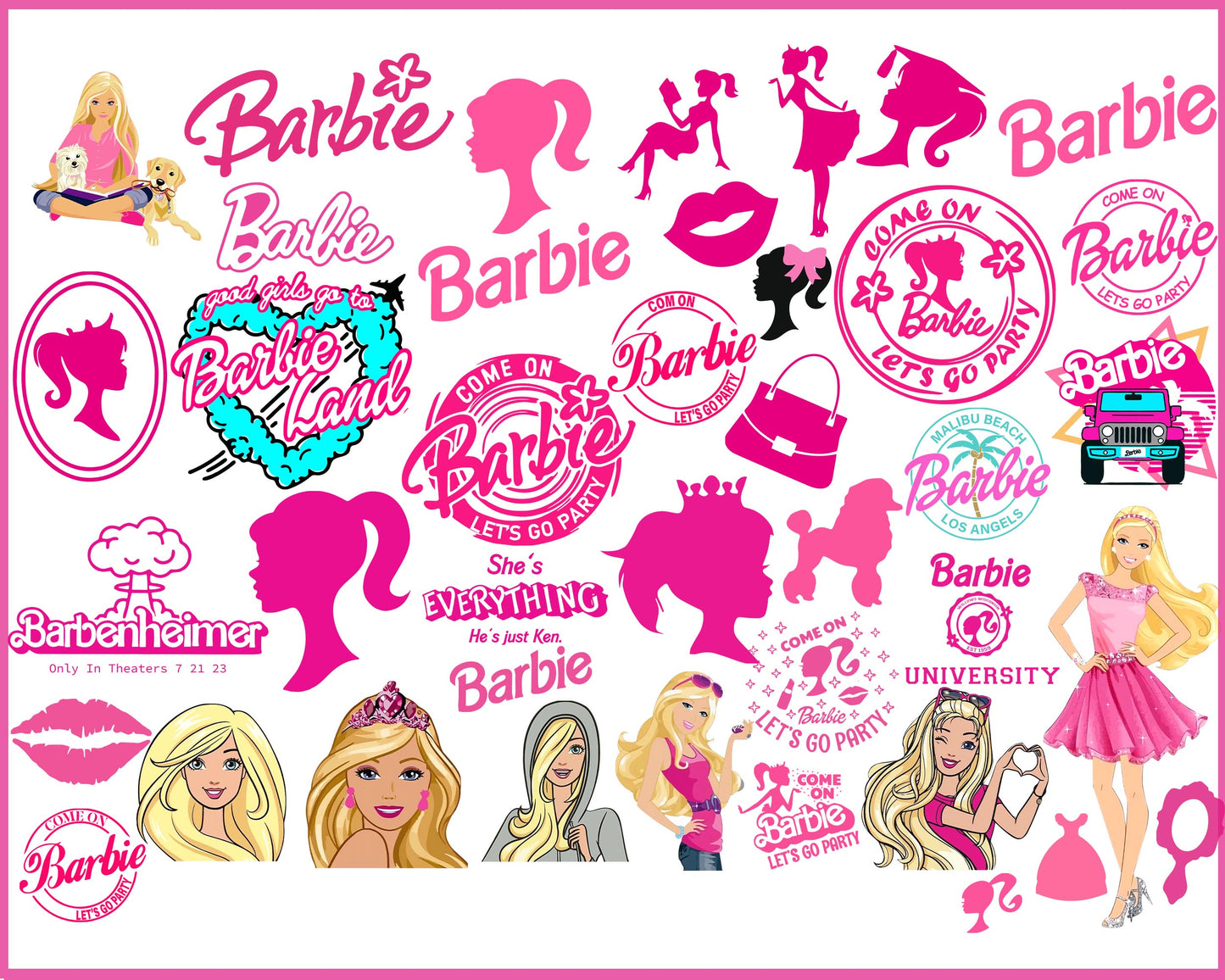 Barbie SVG Bundle - 30+ file Barbie Bundle SVG, EPS, PNG, DXF for Cricut, Silhouette, digital download