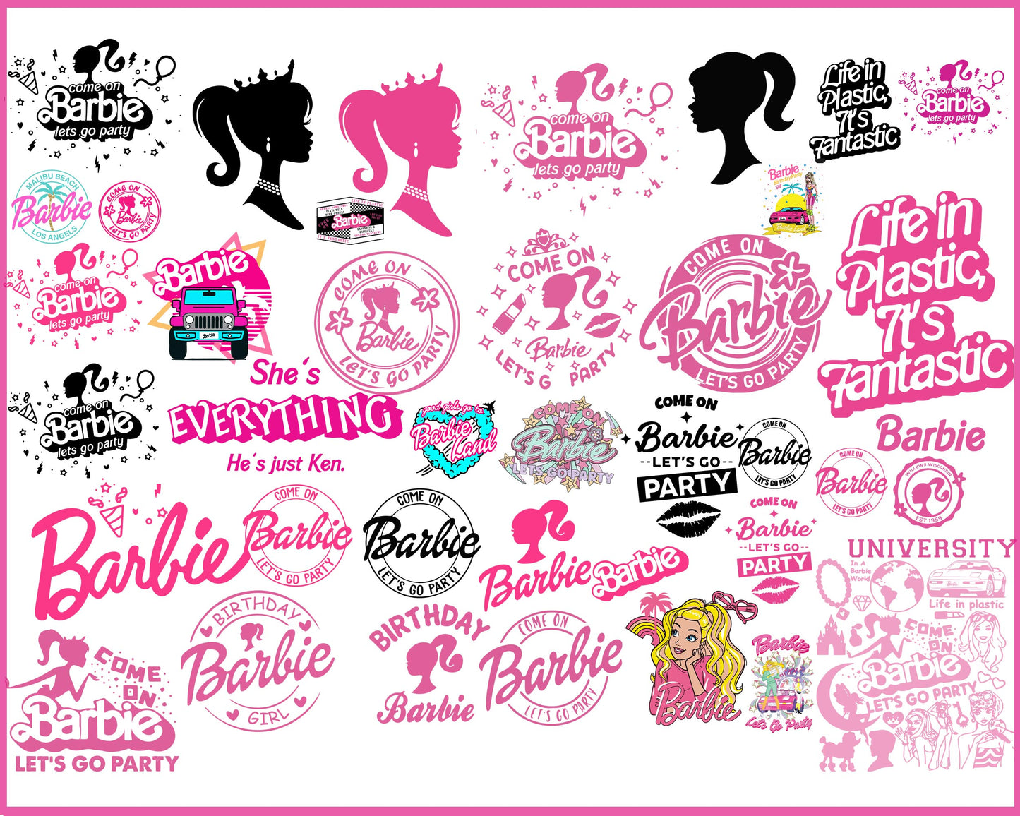 Barbie png , 30+ file barbie bundle SVG, EPS, PNG, DXF for Cricut, Silhouette, digital download