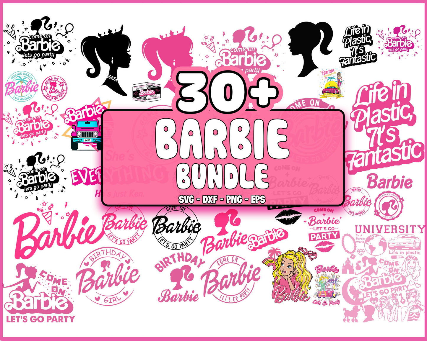 Barbie png , 30+ file barbie bundle SVG, EPS, PNG, DXF for Cricut, Silhouette, digital download