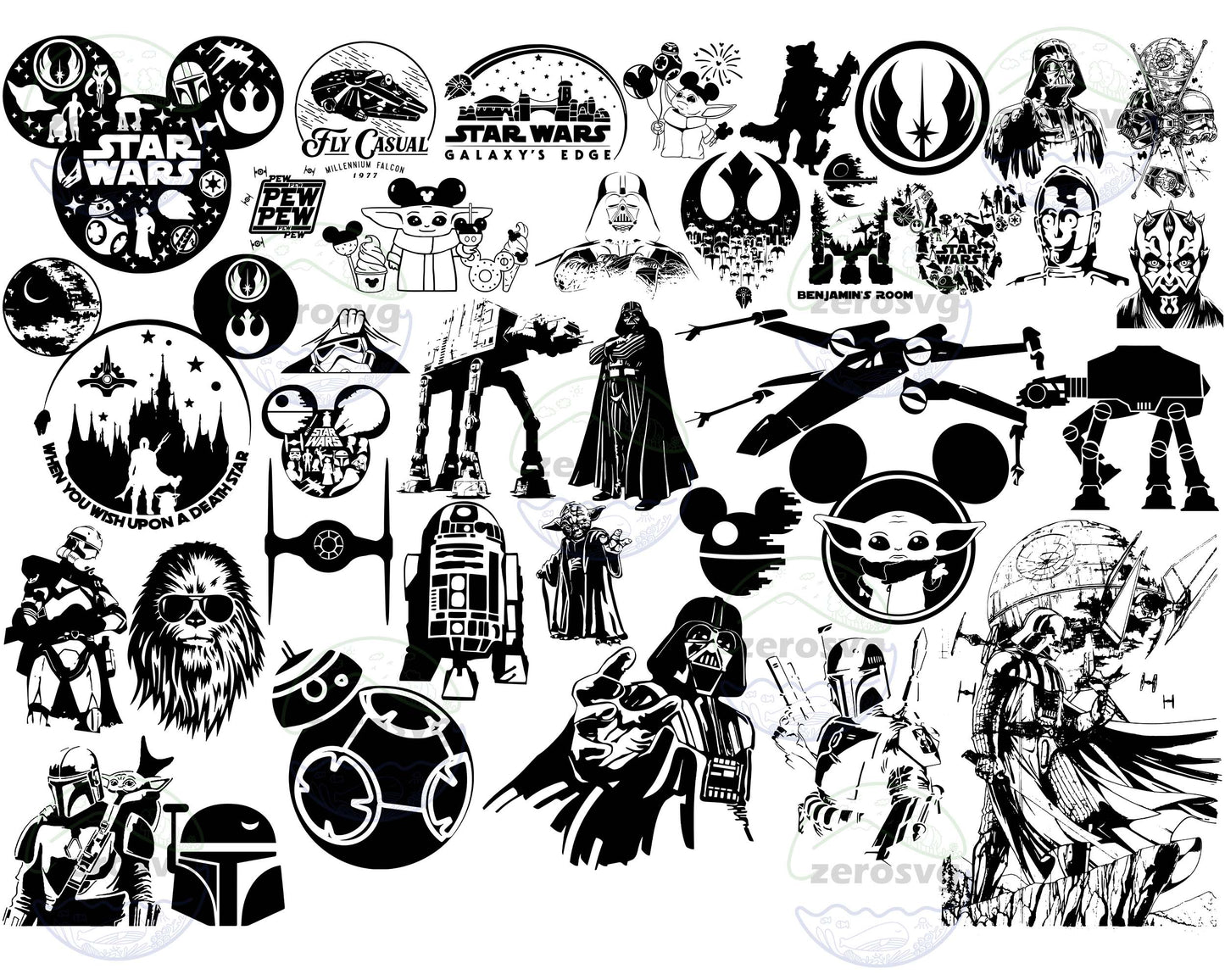 Star Wars SVG Bundle - 36+ file Star wars bundle SVG, EPS, PNG, DXF for Cricut, Silhouette