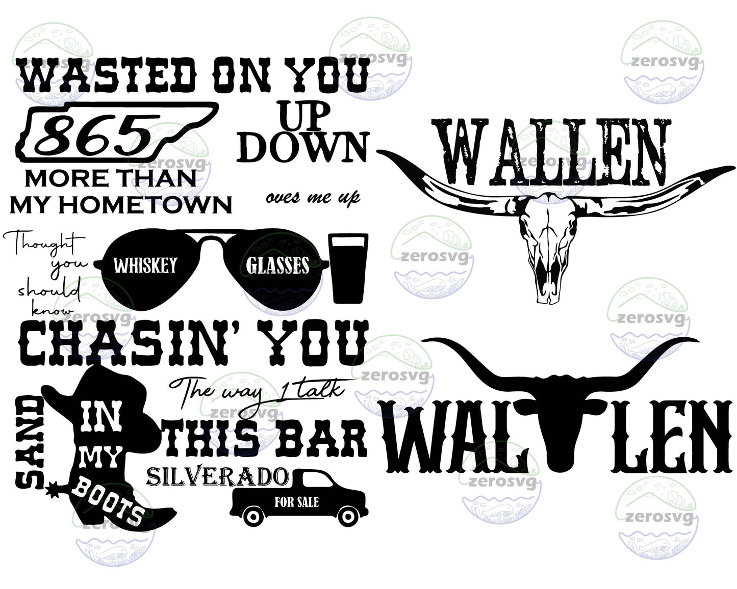 3 file Retro Wallen Bull Skull PNG, Country Western Svg Png Dxf Eps , cricut , file cut , Silhouette, Digital Dowload