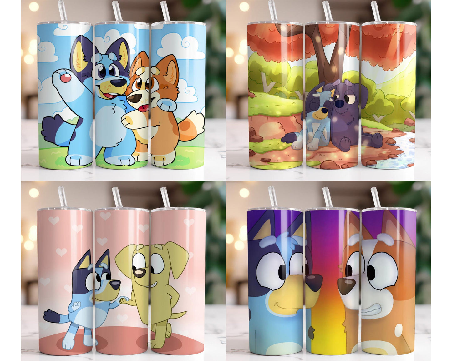 40+ file Bluey Dog Tumbler Wrap Bundle PNG, 20oz Skinny Tumbler Wrap, 20 oz Tumbler Png Sublimation Design, Digital Download ,Instant Download