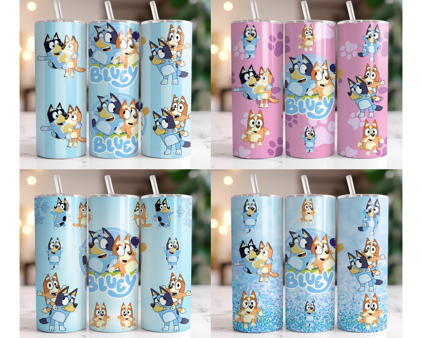 40+ file Bluey Dog Tumbler Wrap Bundle PNG, 20oz Skinny Tumbler Wrap, 20 oz Tumbler Png Sublimation Design, Digital Download ,Instant Download