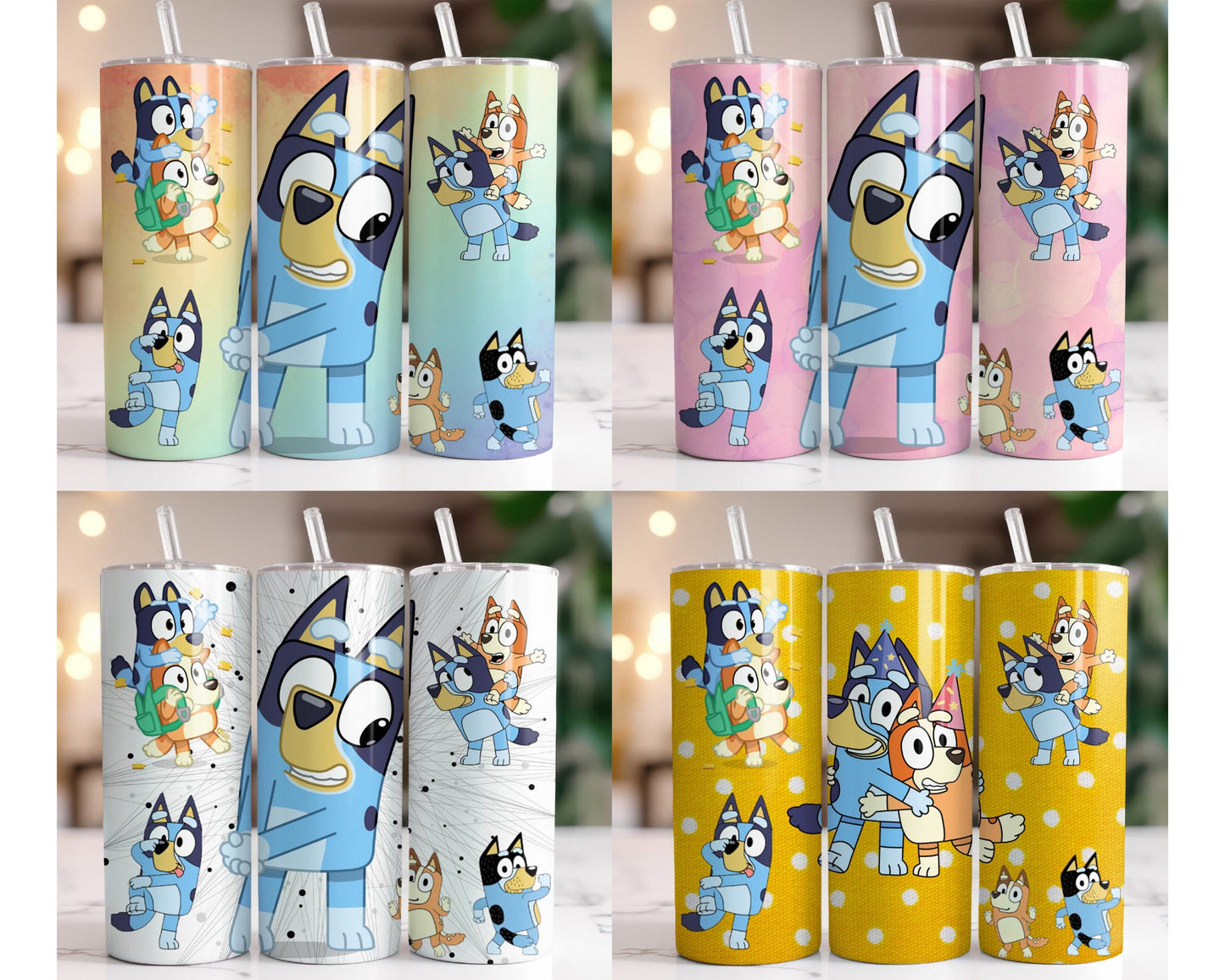 40+ file Bluey Dog Tumbler Wrap Bundle PNG, 20oz Skinny Tumbler Wrap, 20 oz Tumbler Png Sublimation Design, Digital Download ,Instant Download