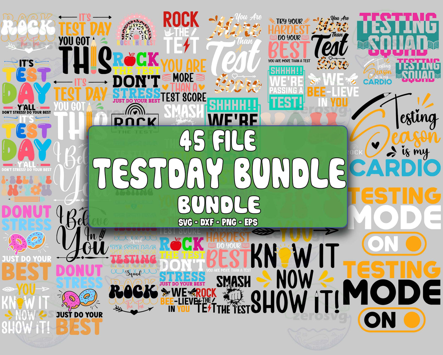 TestDay SVG Bundle - 45+ file TestDay bundle SVG, EPS, PNG, DXF for Cricut, Silhouette, digital download