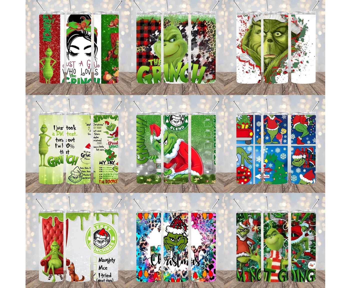 50+ The Grinch Christmas Tumbler Wrap Bundle PNG , Grinch Christmas Tumbler Wrap PNG , Digital Download ,Instant Download