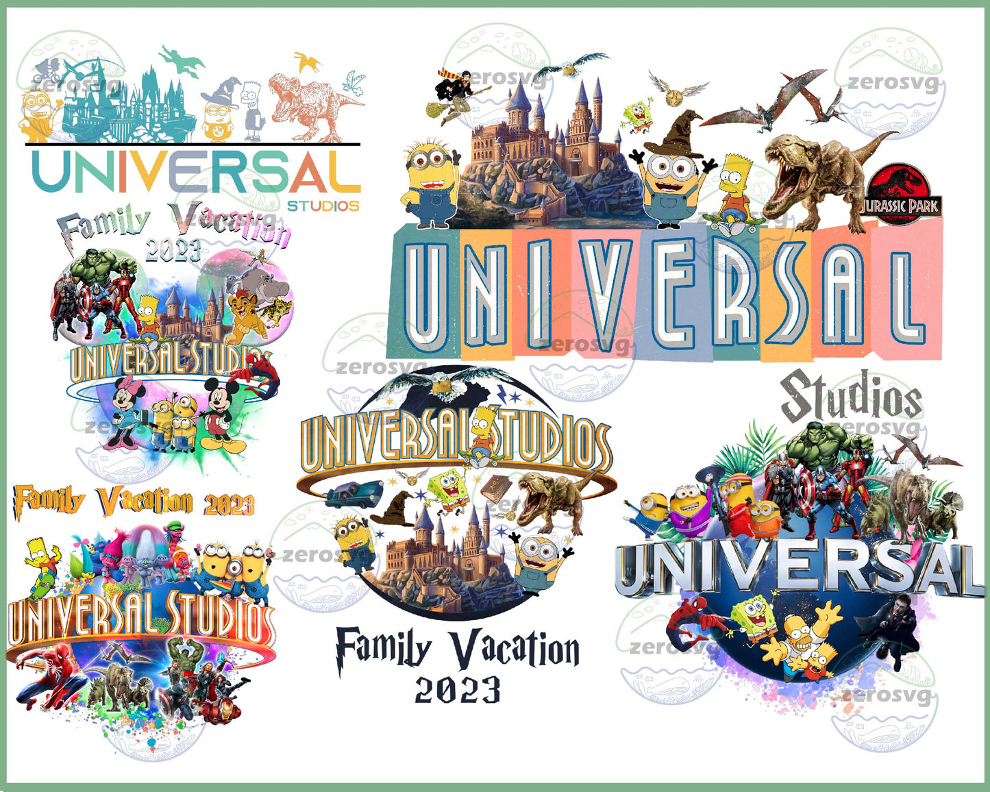 5 file Universal Studios 2023 Png, family vacation 2023 bundle png , cricut , file cut , Silhouette, Digital Dowload