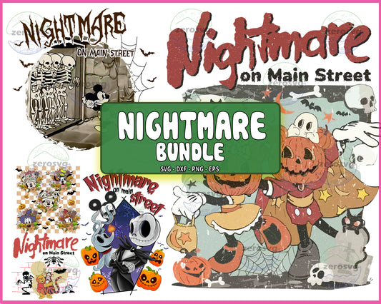 5 file nightmare on main street bundle SVG , bundle halloween  Cutting Image, File Cut , Digital Download, Instant Download