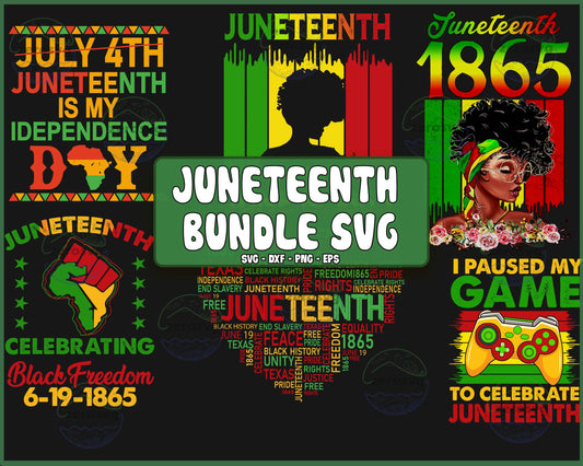 6 file Juneteenth SVG,Juneteenth Is My Independence Day png , Juneteenth bundle SVG, EPS, PNG, DXF for Cricut, Silhouette