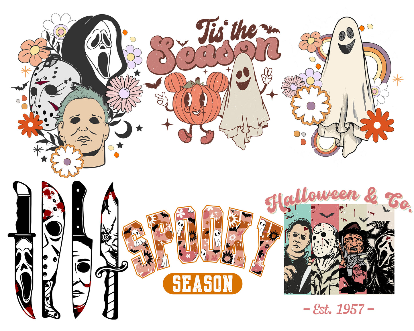 6 file horror halloween bundle SVG , bundle halloween  Cutting Image, File Cut , Digital Download, Instant Download