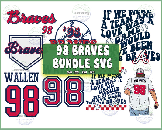 8 file 98 Braves bundle svg , If We We’Re A Team Png, Braves 98 wallen svg, Morgan Song Png Dxf Eps Svg, cricut , file cut , Silhouette, Digital Dowload