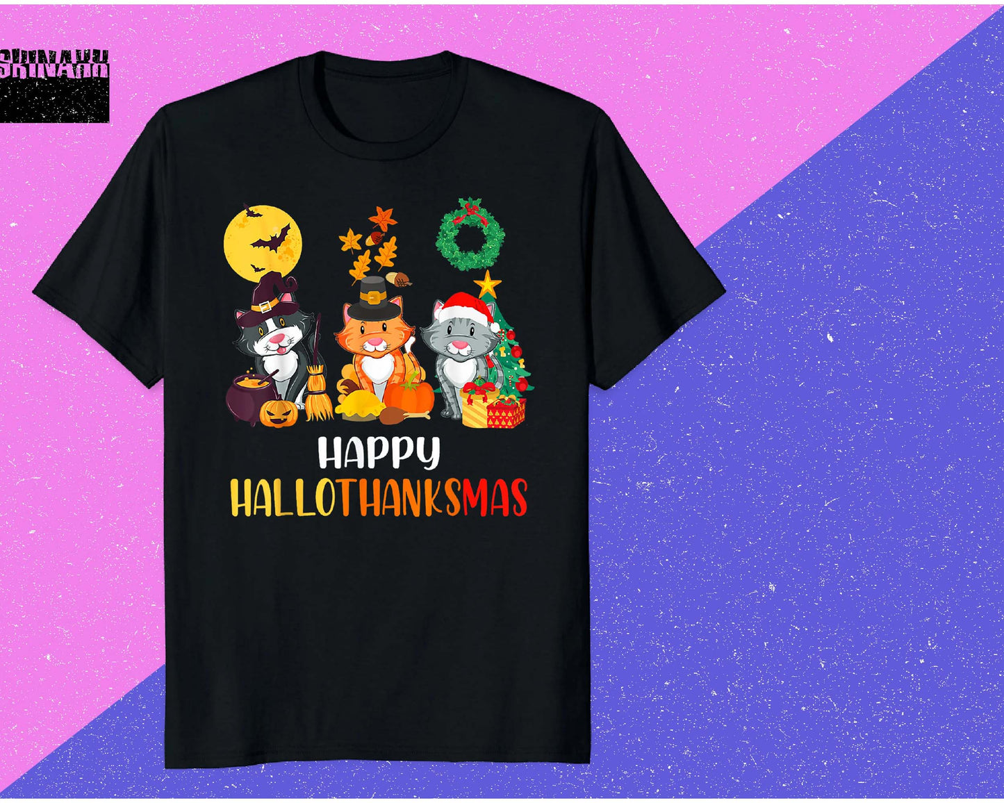 9+ Happy Hallothanksmas Coffee Png, Hallothanksmas Sublimation PNG, Happy Halloween, Silhouette , Digital download