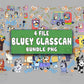 Bluey glasscan bundle png, 4 file Bluey glasscan png ,  for Cricut, Silhouette, digital download