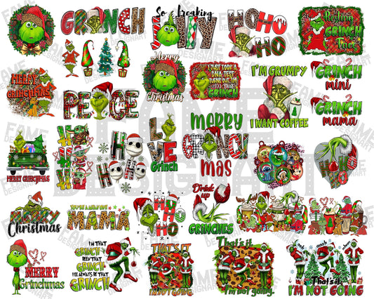 Christmas Bundle Png, Grinch christmas Bundle PNG, file cut , Silhouette, digital download, Instant Download