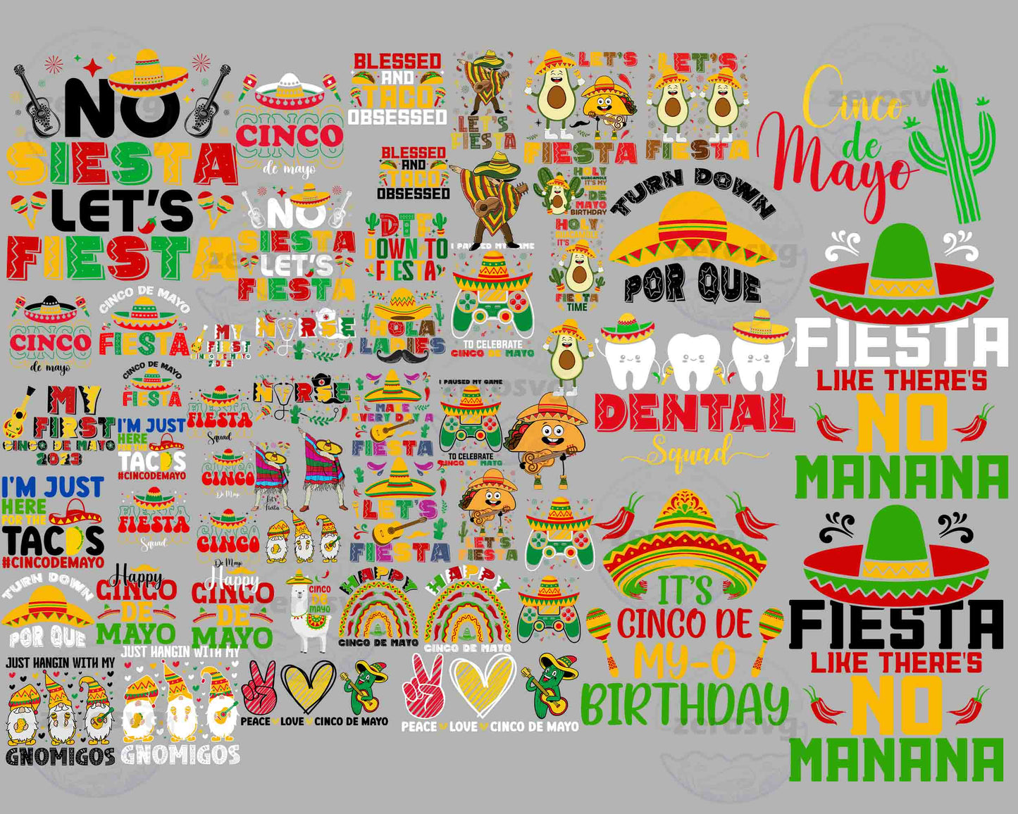 CincoDeMayo bundle PNG , 54 file CincoDeMayo PNG ,  for Cricut, Silhouette, digital download