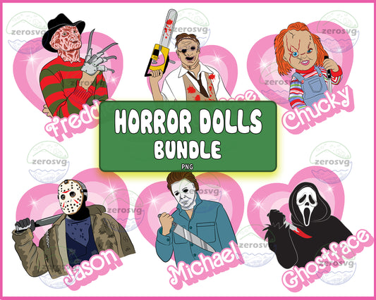 Horror Dolls PNG, 6 file Horror Dolls bundle PNG , bundle halloween  Cutting Image, File Cut , Digital Download, Instant Download