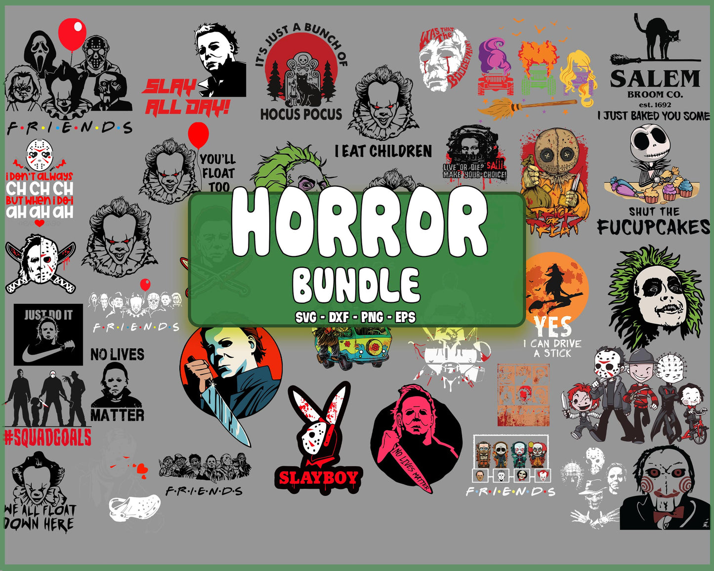 Horror bundle svg, 35+ file halloween SVG DXF EPS PNG, bundle halloween  Cutting Image, File Cut , Digital Download, Instant Download