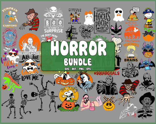 Horror bundle svg, 40+ file halloween SVG DXF EPS PNG, bundle halloween  Cutting Image, File Cut , Digital Download, Instant Download