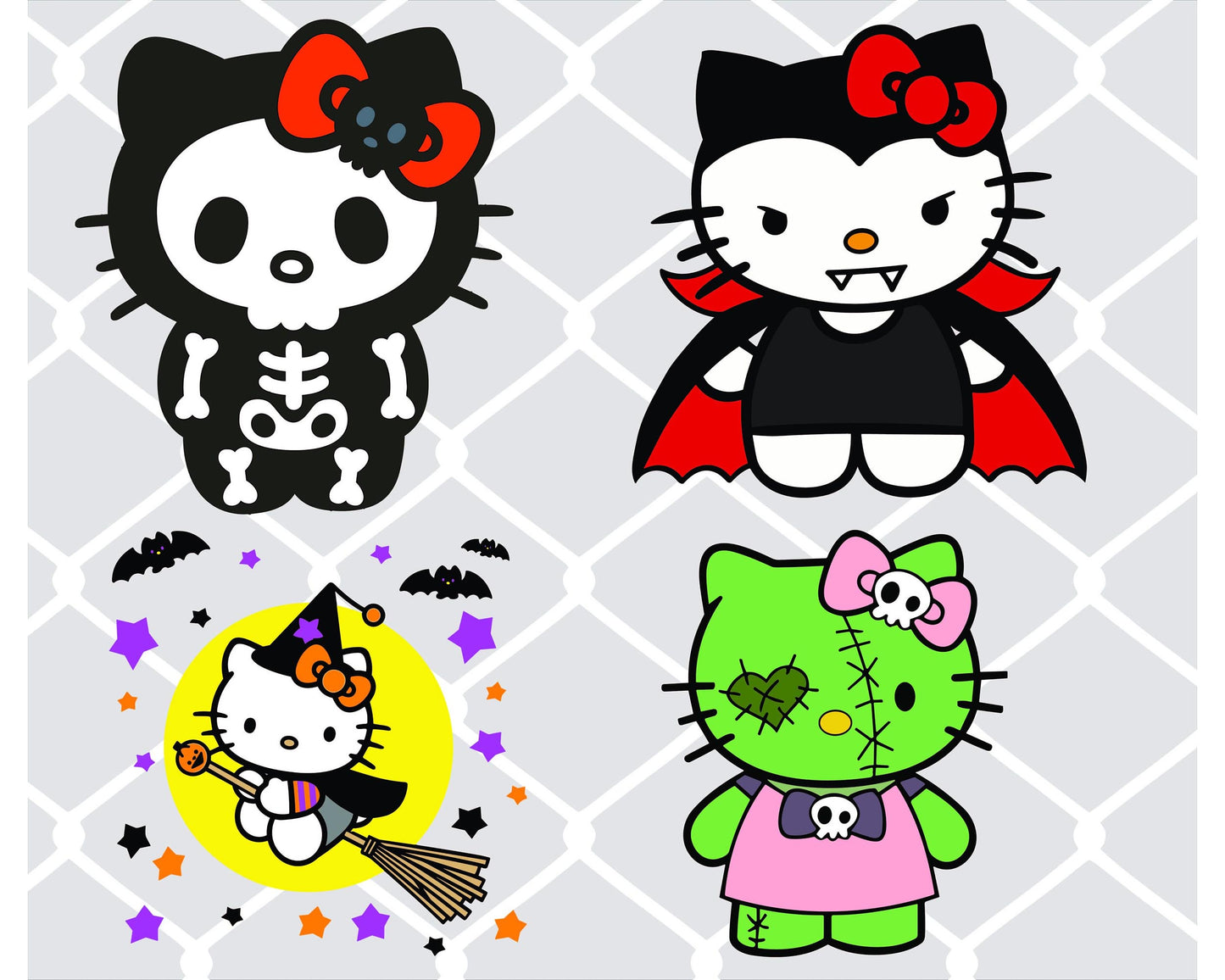 Hello Cats Halloween Bundle Svg, hello kitty halloween bundle SVG, file cut , for Cricut,  Silhouette , digital download