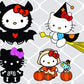 Hello Cats Halloween Bundle Svg, hello kitty halloween bundle SVG, file cut , for Cricut,  Silhouette , digital download