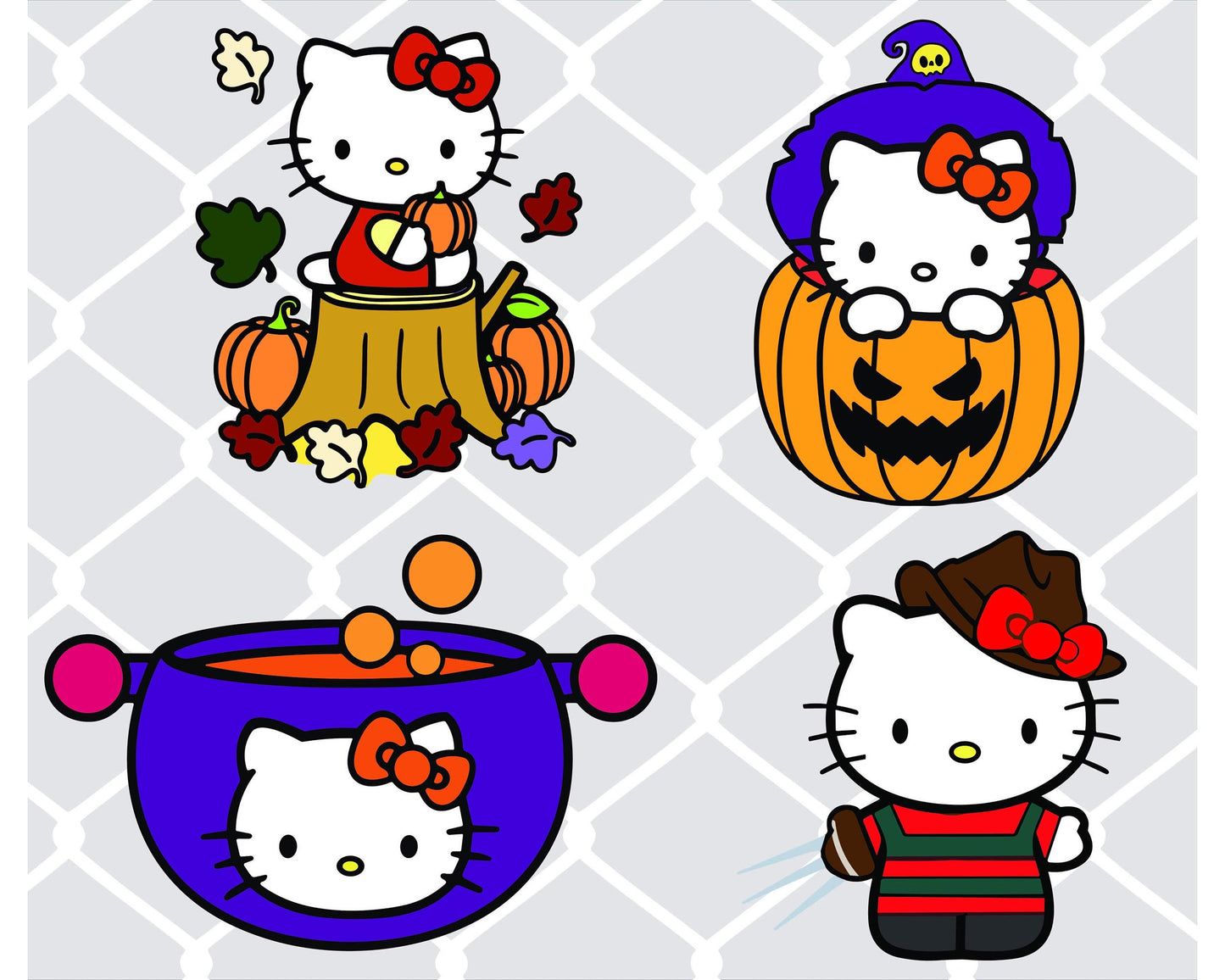 Hello Cats Halloween Bundle Svg, hello kitty halloween bundle SVG, file cut , for Cricut,  Silhouette , digital download