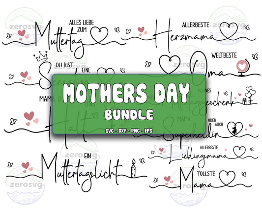 Mothers Day SVG, 10+ file Mothers Day Lettering, German Lettering SVG EPS DXF PNG , Cutting Image, cricut , file cut , digital download ,Instant Download