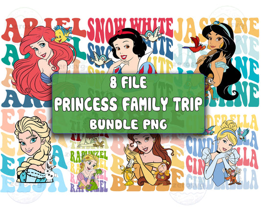 Princess Family Trip 2023 ver 2 bundle PNG, 8 file Princess Family Trip 2023 png  ,  for Cricut, Silhouette, digital download