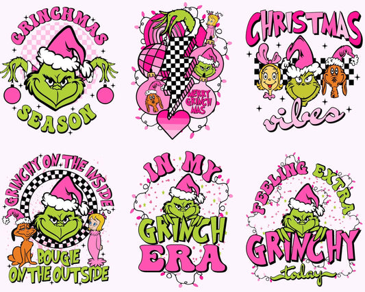 Retro Pink Christmas PNG Bundle, pink Christmas png, Christmas png, file cut , Silhouette, digital download, Instant Download