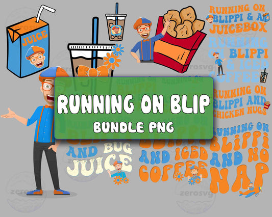 Running On Blip bundle PNG . Running On Blip PNG 2 ,  for Cricut, Silhouette, digital download