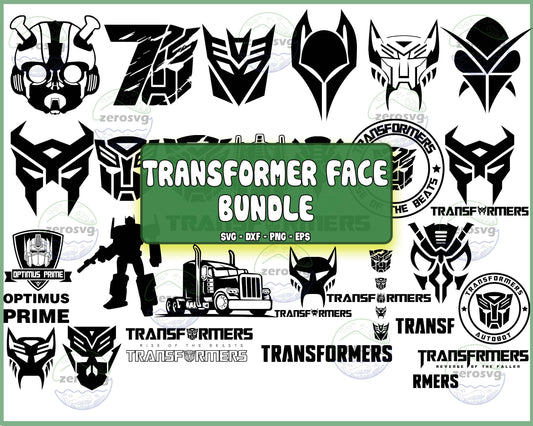 Transformer Faces svg, bundle Transformer Faces Svg Png Dxf Eps , cricut , file cut , Silhouette, Digital Dowload