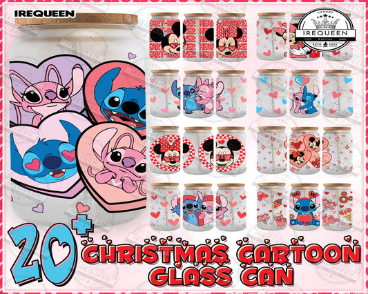 20+ Valentine Cartoon 16oz Libbey Glass Wrap Png, Valentine Character Libbey Glass Wrap Png , Digital Download ,Instant Download