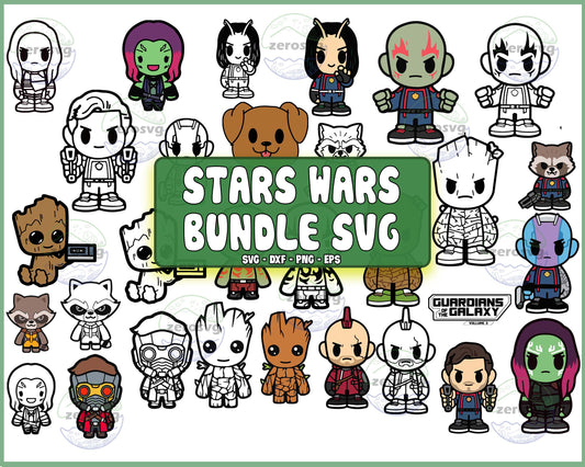 hibi Guardians of the Galaxy svg, stars wars chibi png, SVG, EPS, PNG, DXF for Cricut, Silhouette