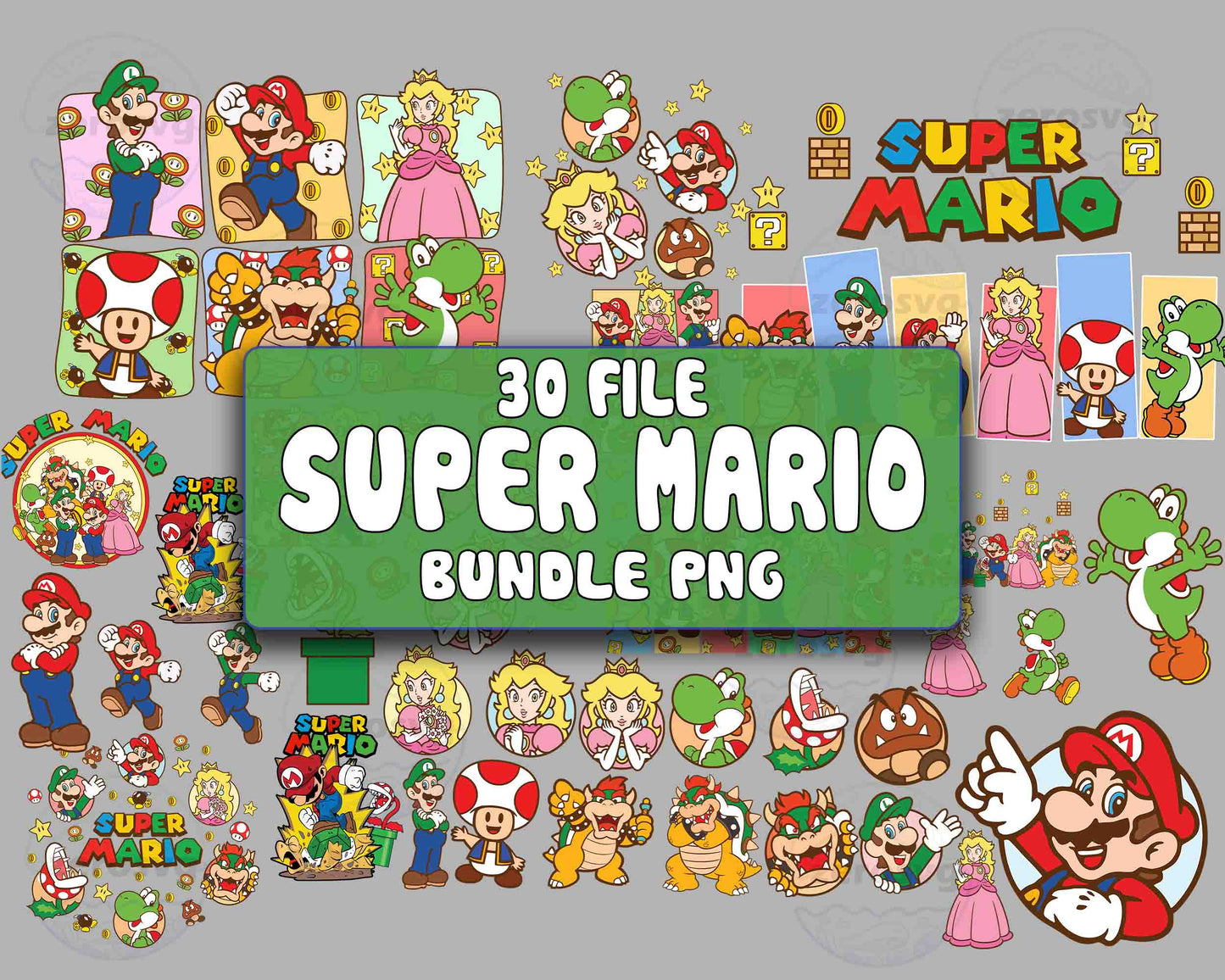 mario bundle png , 30 file super mario png ,  for Cricut, Silhouette, digital download